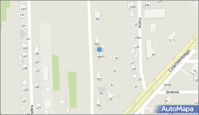 Radom, Czarnieckiego Stefana, hetm., 55f, mapa Radomia