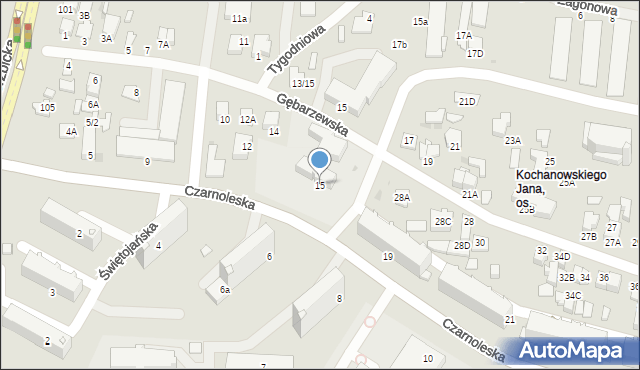 Radom, Czarnoleska, 15, mapa Radomia