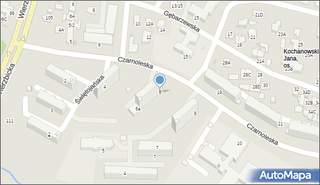 Radom, Czarnoleska, 6, mapa Radomia