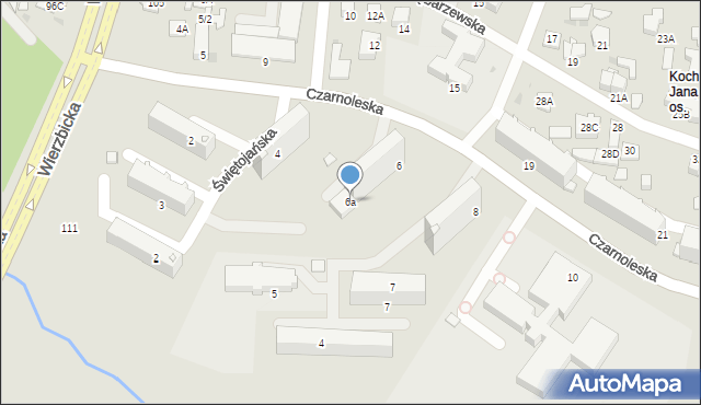 Radom, Czarnoleska, 6a, mapa Radomia