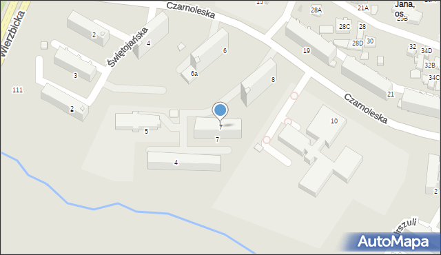 Radom, Czarnoleska, 7, mapa Radomia