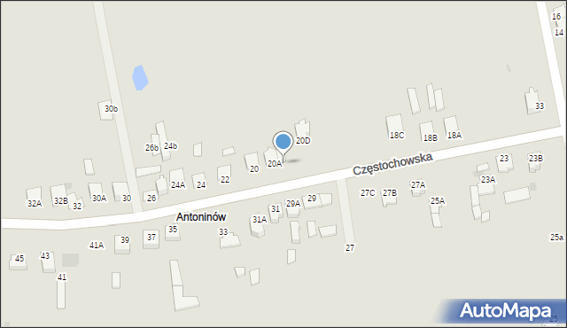 Radoszyce, Częstochowska, 20b, mapa Radoszyce