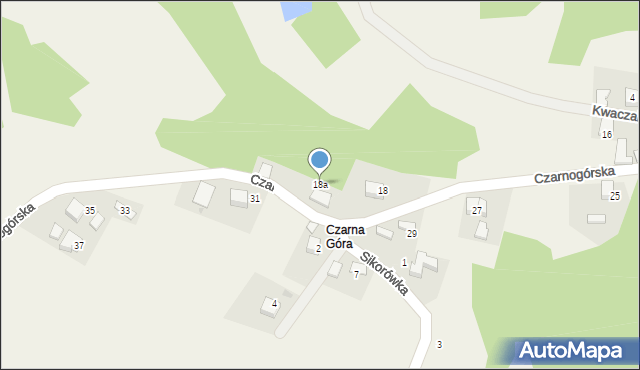 Regulice, Czarnogórska, 18a, mapa Regulice