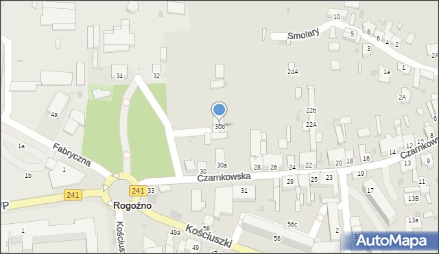Rogoźno, Czarnkowska, 30b, mapa Rogoźno