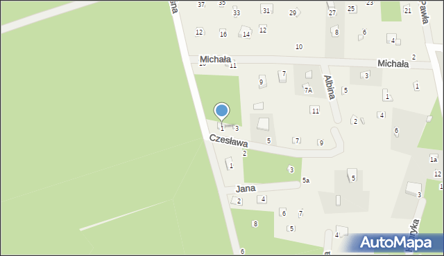 Rosanów, Czesława, 1, mapa Rosanów
