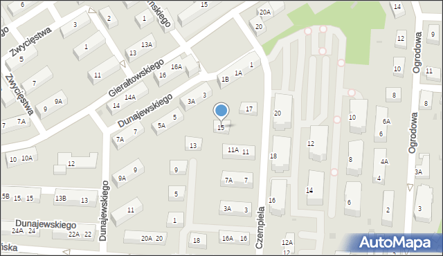 Ruda Śląska, Czempiela Józefa, ks., 15, mapa Rudy Śląskiej