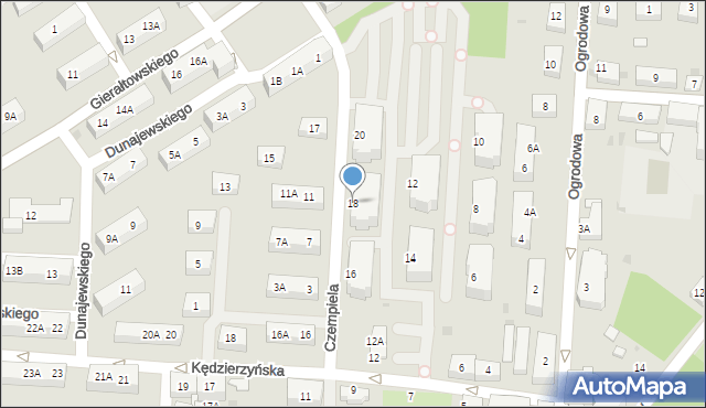 Ruda Śląska, Czempiela Józefa, ks., 18, mapa Rudy Śląskiej