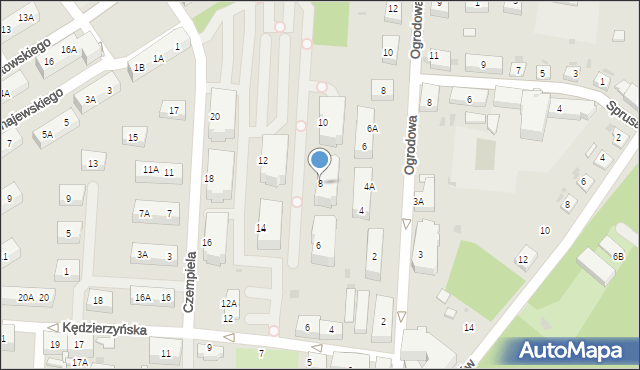 Ruda Śląska, Czempiela Józefa, ks., 8, mapa Rudy Śląskiej