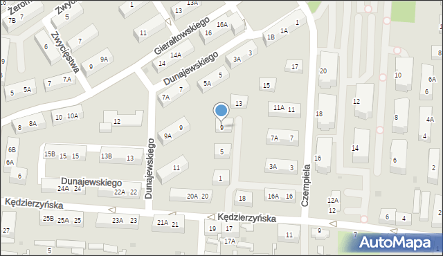 Ruda Śląska, Czempiela Józefa, ks., 9, mapa Rudy Śląskiej