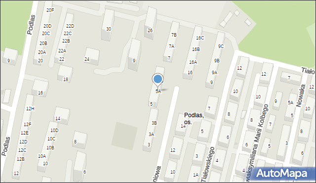 Ruda Śląska, Czereśniowa, 5A, mapa Rudy Śląskiej