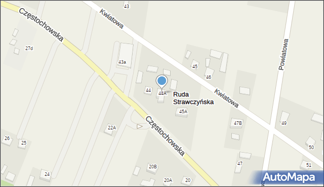 Ruda Strawczyńska, Częstochowska, 74, mapa Ruda Strawczyńska