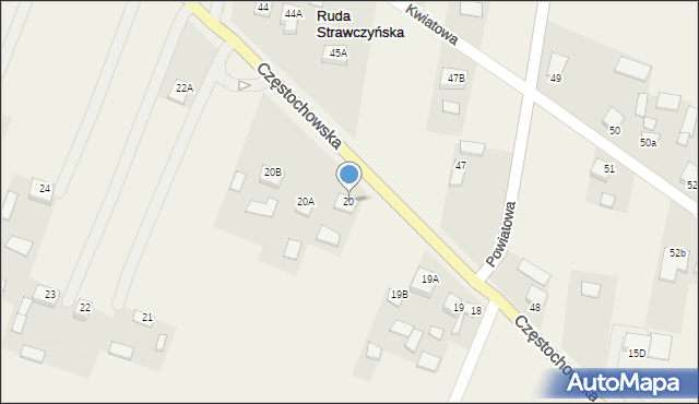 Ruda Strawczyńska, Częstochowska, 75, mapa Ruda Strawczyńska