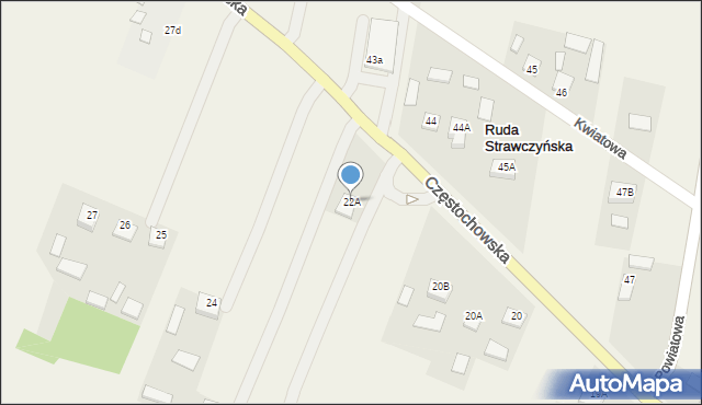 Ruda Strawczyńska, Częstochowska, 85, mapa Ruda Strawczyńska