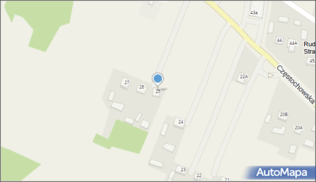 Ruda Strawczyńska, Częstochowska, 93, mapa Ruda Strawczyńska