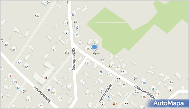Rudnik nad Sanem, Czarnieckiego Stefana, hetm., 28, mapa Rudnik nad Sanem