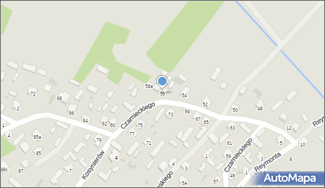 Rudnik nad Sanem, Czarnieckiego Stefana, hetm., 56, mapa Rudnik nad Sanem