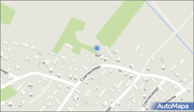 Rudnik nad Sanem, Czarnieckiego Stefana, hetm., 58a, mapa Rudnik nad Sanem