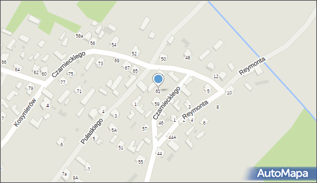 Rudnik nad Sanem, Czarnieckiego Stefana, hetm., 61, mapa Rudnik nad Sanem
