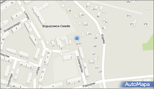 Rybnik, Czwartaków, 6, mapa Rybnika