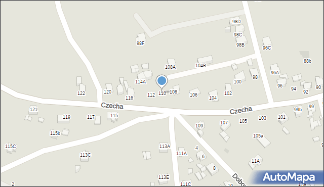 Rybnik, Czecha Bronisława, 110, mapa Rybnika