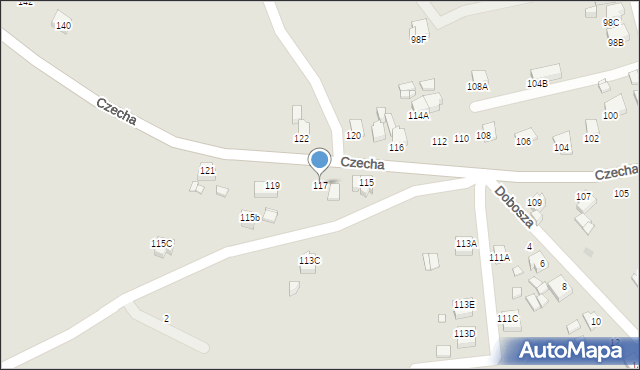 Rybnik, Czecha Bronisława, 117, mapa Rybnika