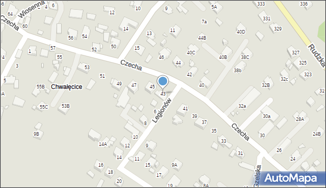 Rybnik, Czecha Bronisława, 43H, mapa Rybnika