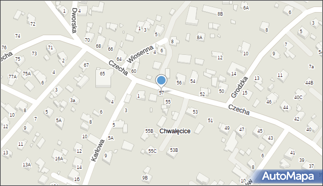 Rybnik, Czecha Bronisława, 57, mapa Rybnika