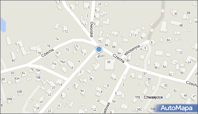 Rybnik, Czecha Bronisława, 67, mapa Rybnika