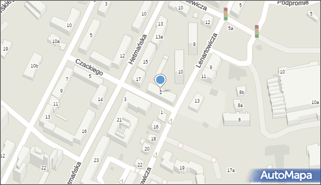 Rzeszów, Czackiego Tadeusza, 2, mapa Rzeszów