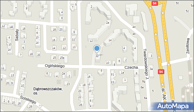 Rzeszów, Czecha Bronisława, 12, mapa Rzeszów