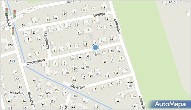 Rzeszów, Czołgistów, 20, mapa Rzeszów