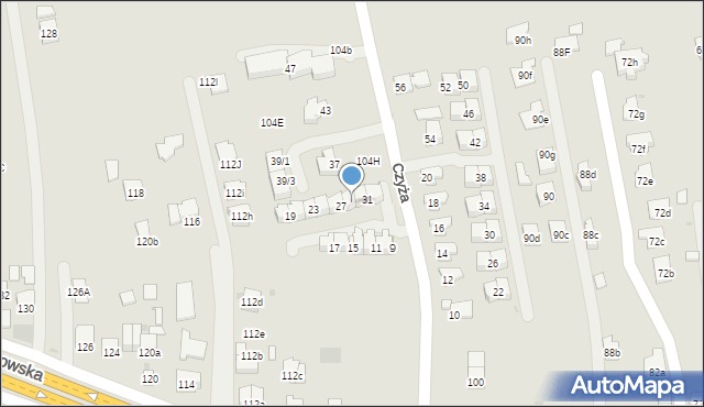 Rzeszów, Czyża Józefa, ks., 29, mapa Rzeszów