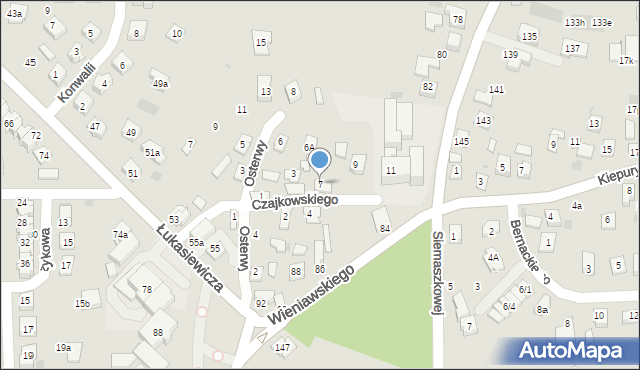 Rzeszów, Czajkowskiego Piotra, 7, mapa Rzeszów