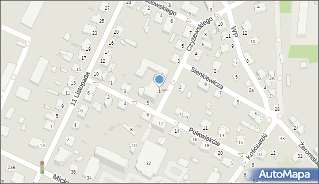 Sandomierz, Czyżewskiego-Juliana Ludwika, gen., 1, mapa Sandomierza