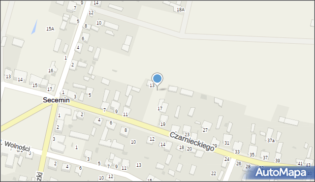 Secemin, Czarnieckiego Stefana, hetm., 15, mapa Secemin