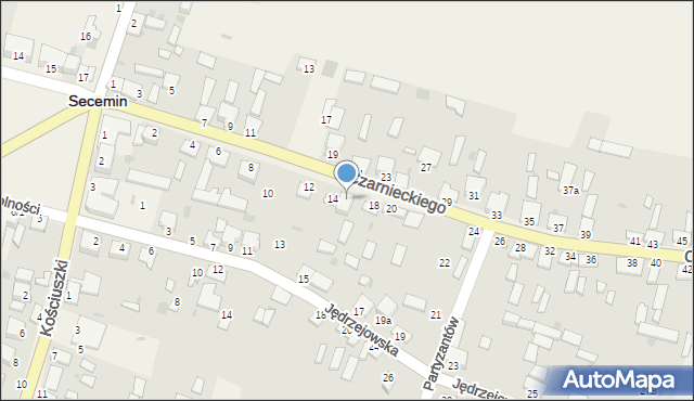 Secemin, Czarnieckiego Stefana, hetm., 16, mapa Secemin