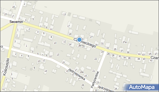 Secemin, Czarnieckiego Stefana, hetm., 18, mapa Secemin