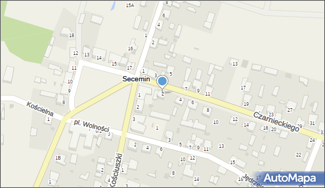 Secemin, Czarnieckiego Stefana, hetm., 2, mapa Secemin