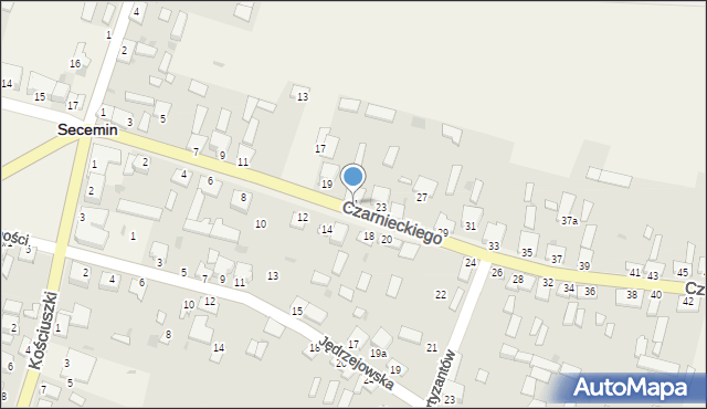 Secemin, Czarnieckiego Stefana, hetm., 21, mapa Secemin