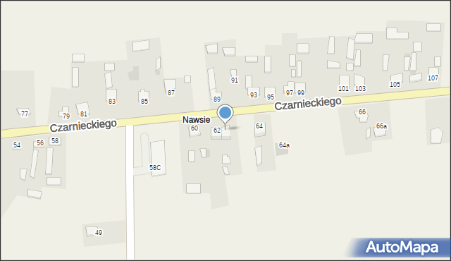 Secemin, Czarnieckiego Stefana, hetm., 62A, mapa Secemin