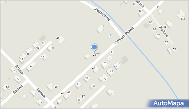 Siechnice, Czeremchowa, 14, mapa Siechnice