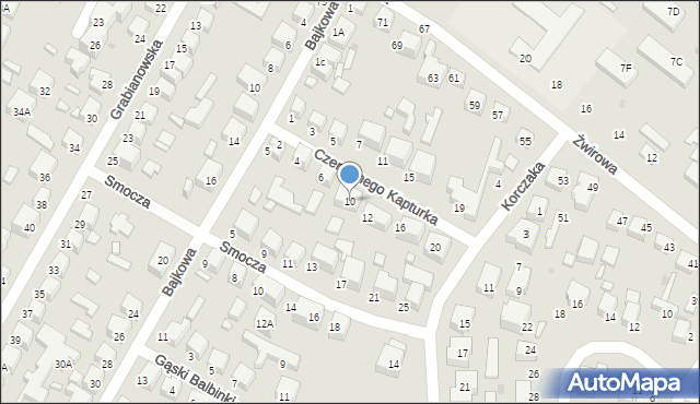 Siedlce, Czerwonego Kapturka, 10, mapa Siedlce