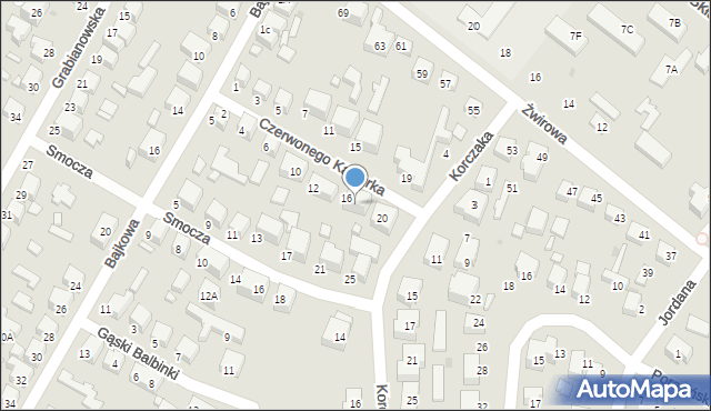 Siedlce, Czerwonego Kapturka, 18, mapa Siedlce