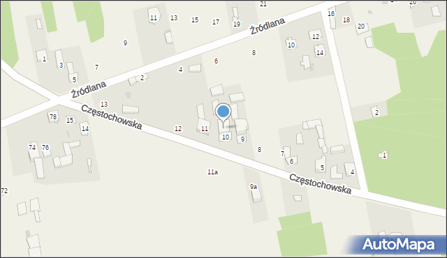 Siedlec, Częstochowska, 10a, mapa Siedlec