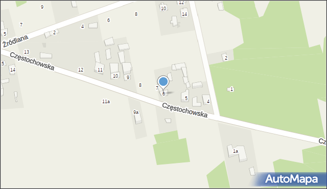 Siedlec, Częstochowska, 6, mapa Siedlec