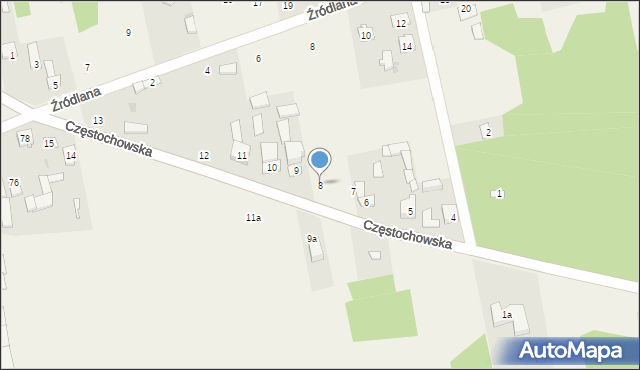 Siedlec, Częstochowska, 8, mapa Siedlec