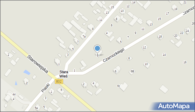 Siennica, Czarnockiego, 3, mapa Siennica