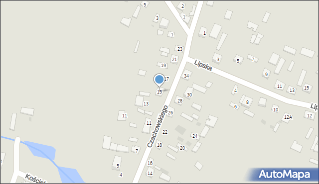 Sienno, Czachowskiego Dionizego, płk., 15, mapa Sienno
