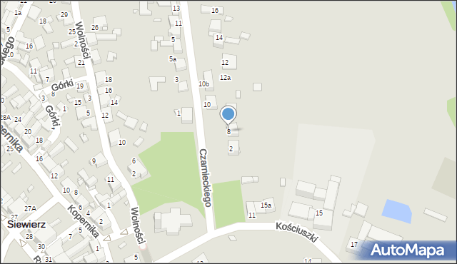 Siewierz, Czarnieckiego Stefana, hetm., 8, mapa Siewierz