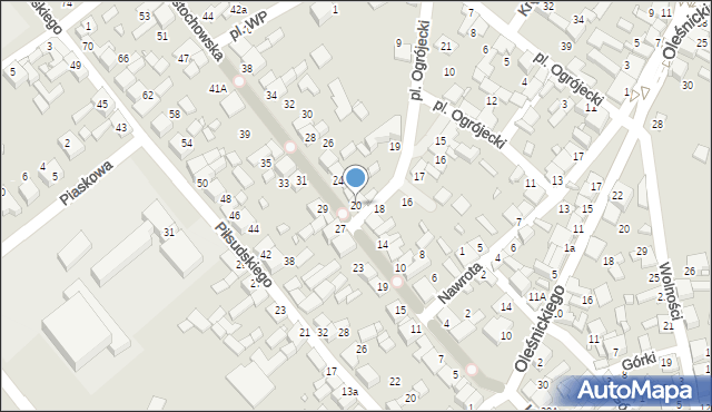 Siewierz, Częstochowska, 20, mapa Siewierz